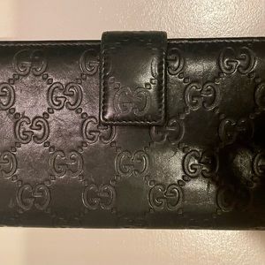 061108G YV Gucci Wallet Long Black Leather